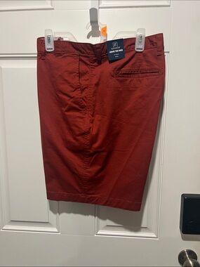 George Men's Deep Red Flat-Front Shorts